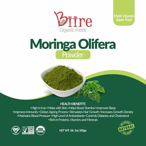 Moringa Oleifera Powder Label Front 1 By Biire organic Foods