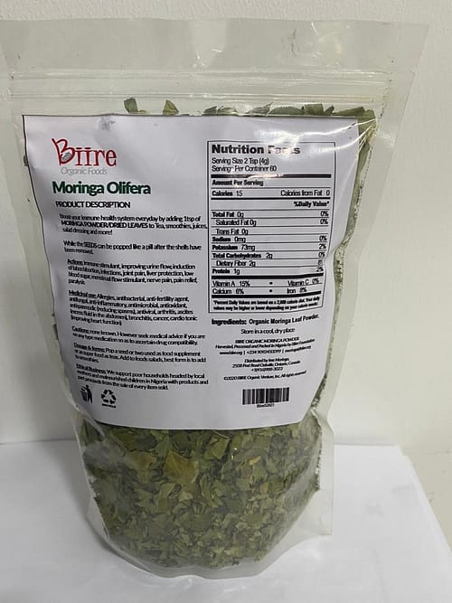 Moringa Oleifera Pack Behind 1 By Biire organic Foods