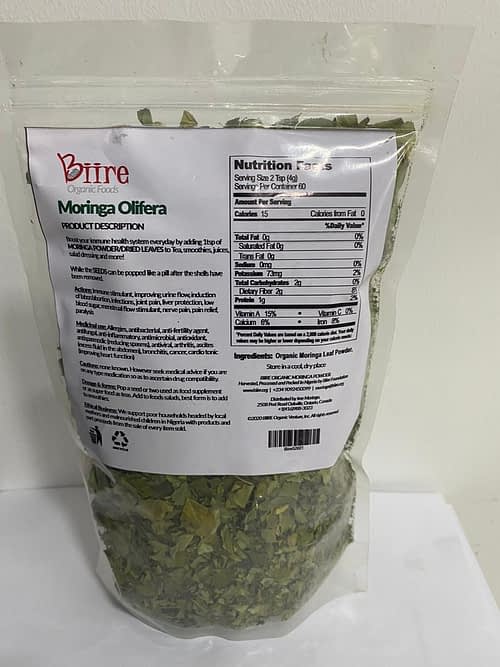 Moringa Oleifera Pack Behind 1 By Biire organic Foods